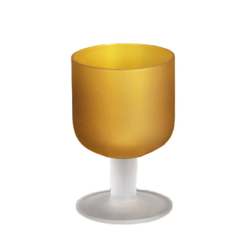 250ml Frosted Yellow Glass Cup Handmade Wine Champagne Flutes Cocktail Glasses Home Decoration: Default Title