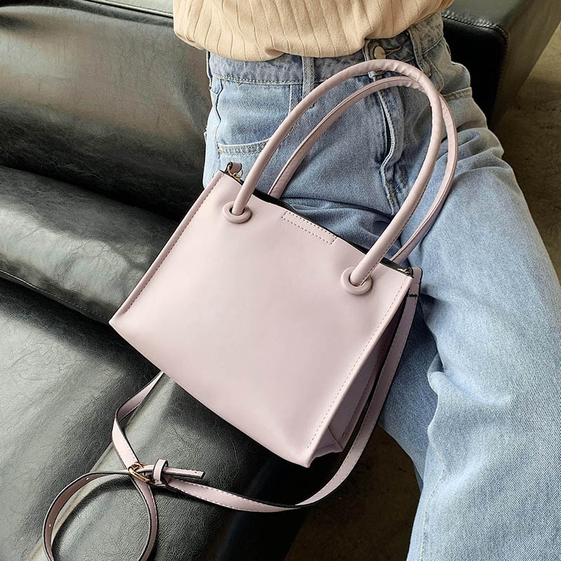 Female Solid Color Simple Pu Leather Crossbody Bags for Women Shoulder Handbags Lady Summer Small Totes Bolso Mujer