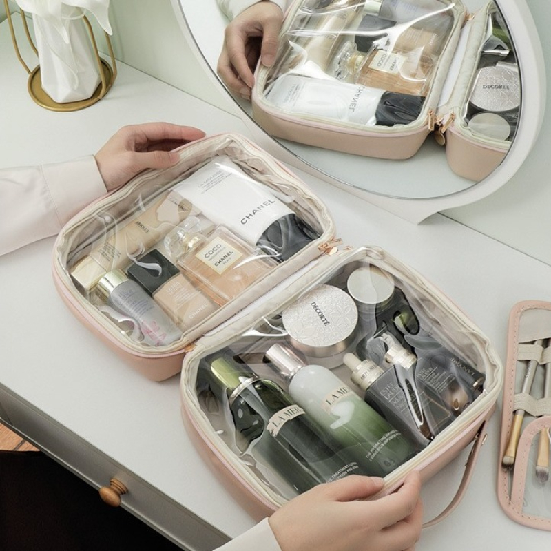 Women's Travel Cosmetic Bag Large Capacity Toiletry Organizer Portable Makeup Storage Case Waterproof Makeup Pouch