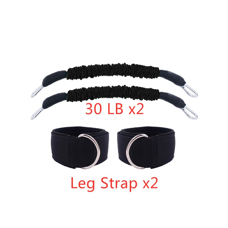 Speed and Agility Training Leg Resistance Bands Bonus Thigh Straps for Fitness Leg Strength Workout Football Running Training: Black for Leg