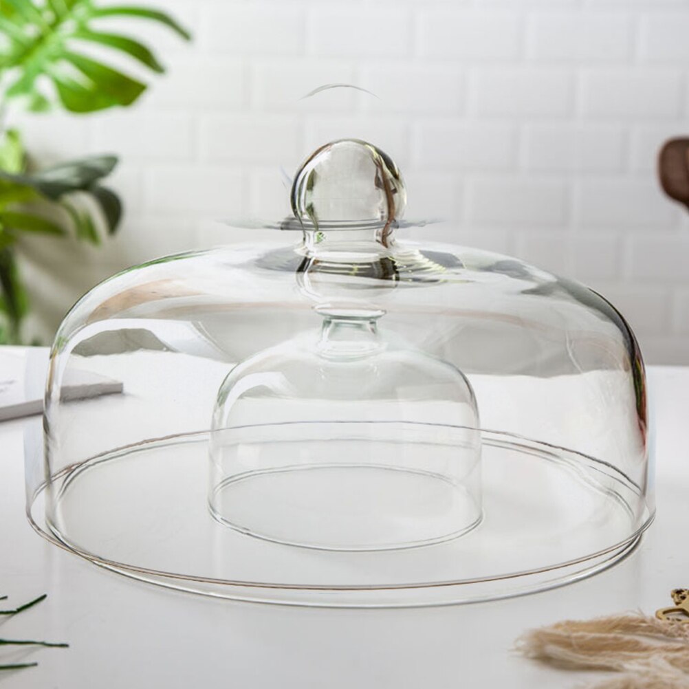1pc transparent Kuchen Glas Abdeckung Staubdicht Glas Abdeckung essen Abdeckung Dauerhaft Nahrung Schutzhülle Glas Kuchen Abdeckung Hochzeit Party