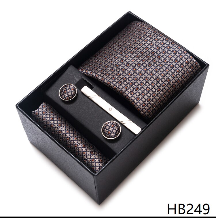 Boîte à cravate pour hommes, 65 couleurs, à la , boutons de manchette, accessoires de chemise bleu foncé or, pour le jour de l&#39;an: HB249