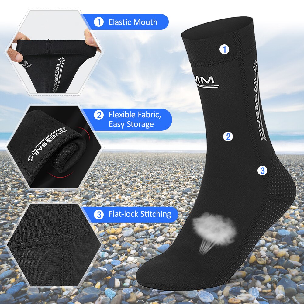 3Mm Neopreen Duiken Sokken Mannen Vrouwen Anti Slip Water Sokken Voor Strand Snorkelen Surfen Zwemmen