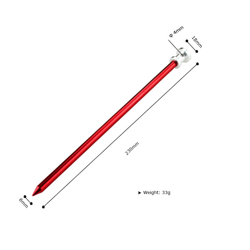 Toldo de aluminio de 23cm y 9 pulgadas para tienda, estacas de jardín, clavos de tierra de alta resistencia con cordón reflectante para hamaca y Camping, 6 unids/lote