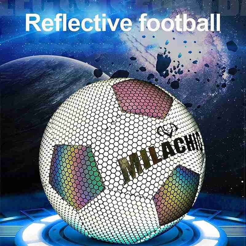 Glowing Reflective Soccer Ball, Light Up Soccer Ball, Light Up Football, Much Brighter Than Glows In Dark Soccer Ball