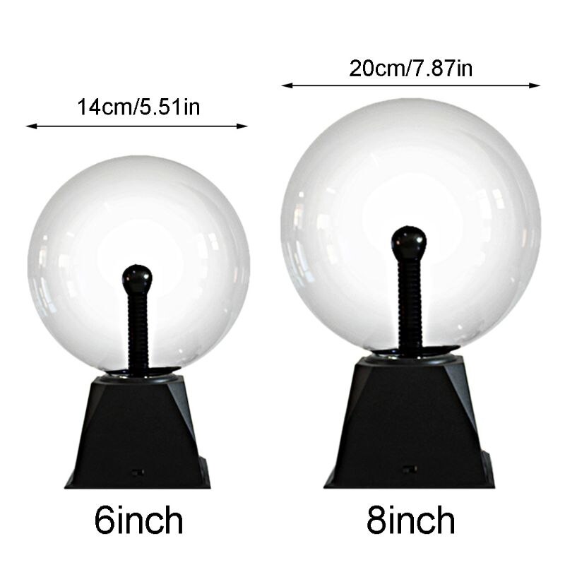 Shop. 6/8inch Magic Plasma Ball Lamp Glass Globe Sphere Light Home Party Desktop Decor