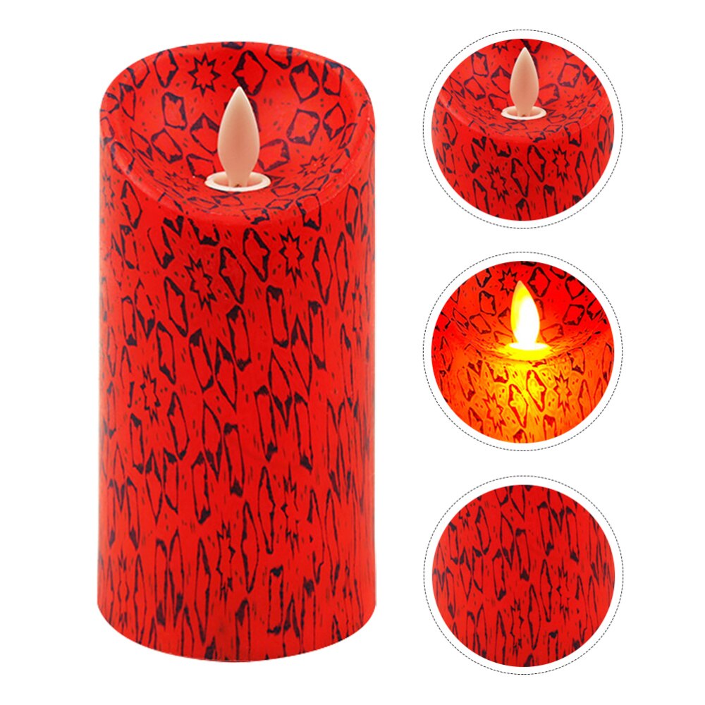 1Pc walentynki świeca elektroniczna romantyczne materiały ślubne bar scena dekoracje: czerwony