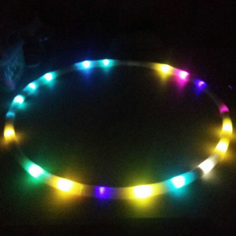 10 LED Lumières Colorées Cerceau De Gymnastique De Musculation Fitness Cerceau Amovible Rechargeable pour Enfants Adultes Diamètre 60cm