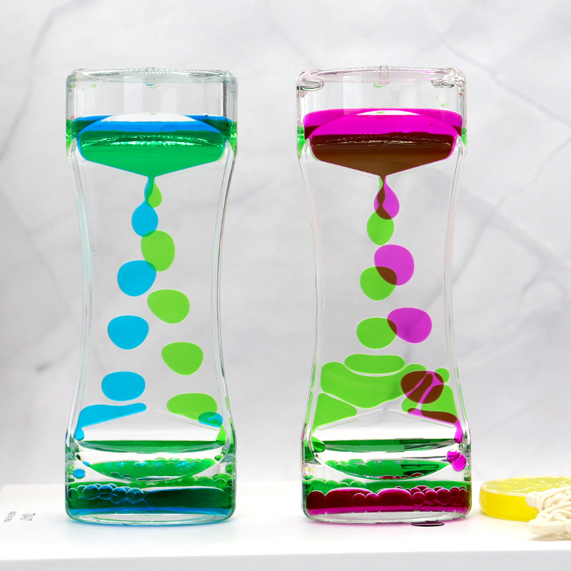Acryl Kleurrijke Visuele Olie Zandloper Vloeibare Motion Waskolf Timer Esthetische Tiener Kamer Decoratie Ambachten Student Desk Decor