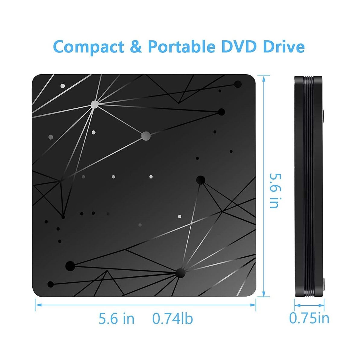 External DVD Drive USB 3.0 Portable CD DVD RW Drive Writer Burner Optical Player Compatible For Windows 10 Laptop Desktop iMacs