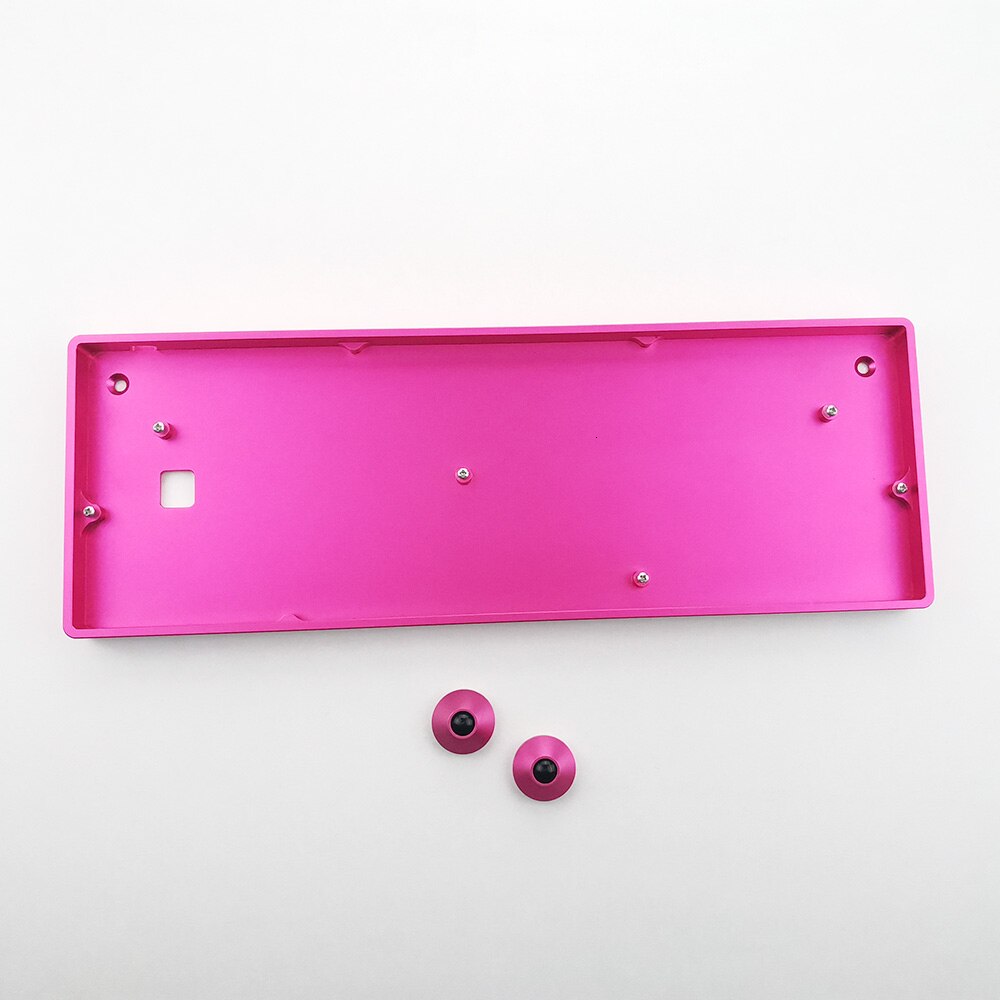 IDOBAO GH60 Anodizing Aluminum CNC Case For 60% Mechanical Gaming Keyboard Compatible Poker2 Pok3r Faceu 60 With ALU Feet: Rose Red