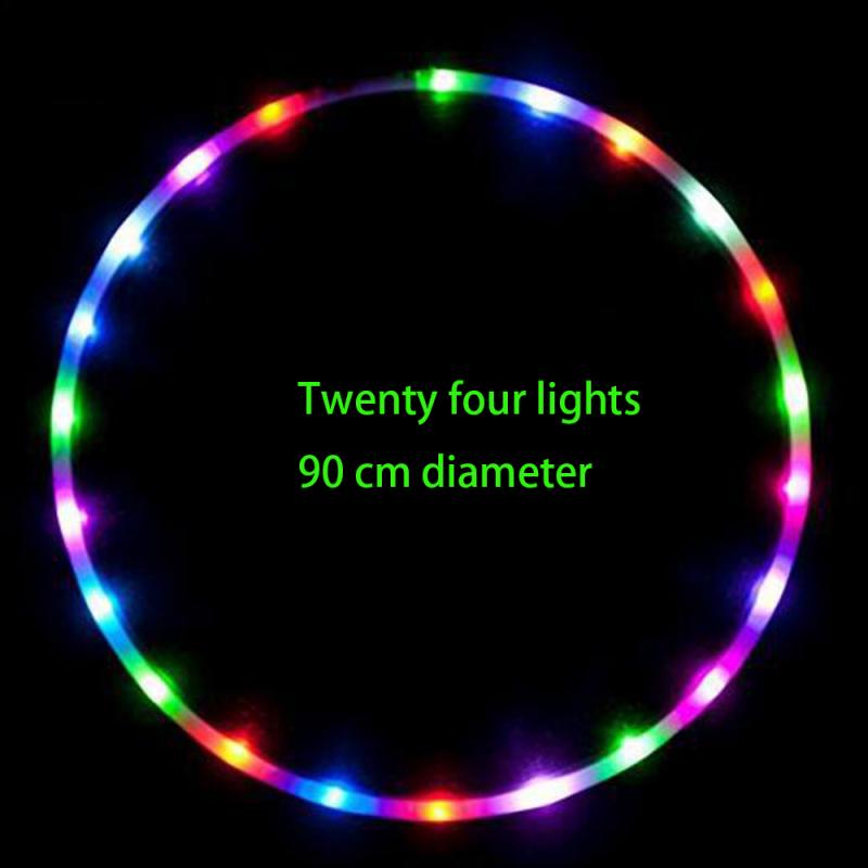 LED Lighting Sport Hoops Color Changing Rechargable Fitness Hoop Loose Weight Hoop Yoga Circle Fitness Training Equipments: Brown