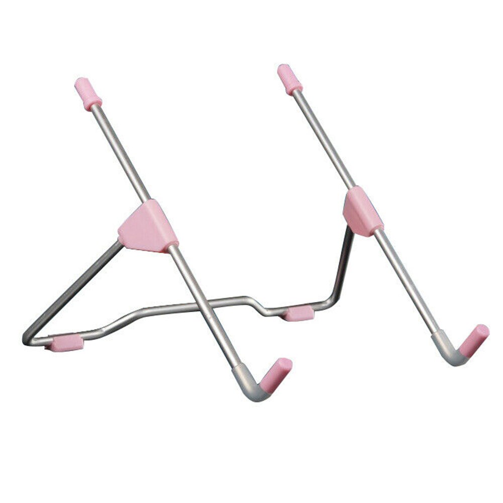 Adjustable Laptop Tablet Stand Folding Portable Desktop Support Metal Holder Heat Dissipation DOM668: Pink