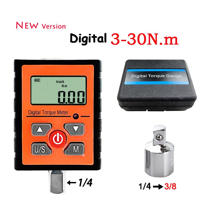 3/8"1/4"1/2" Digital Torque Meter Table Tester Wrench Torque 3-340N.m Measurement External Ratchet Mechanical Wrench Accesso: New 3-30 N.m