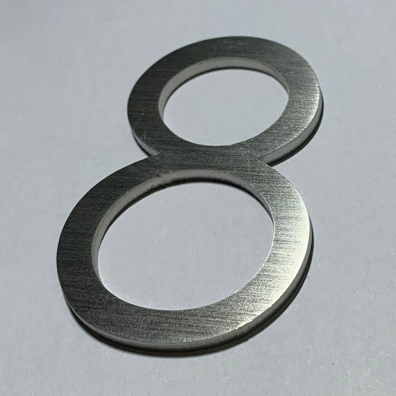 60mm Stainless Steel Self Adhesive House Number Sticker Metal Doorplate Home Door Plaque Numbers Sign For Mailbox Street Numbers: Number 8