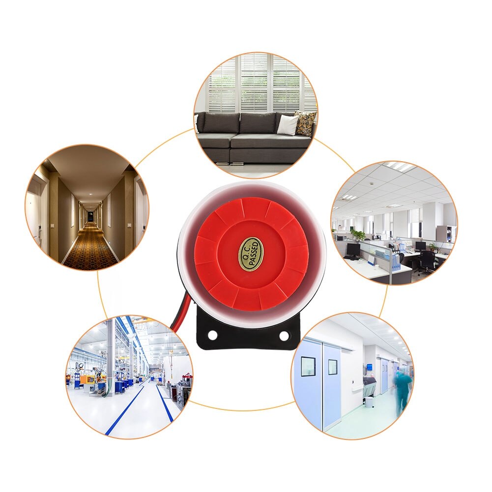 DC 12V Indoor Ear Piercing Siren Mini Alarm Horn Home Security System