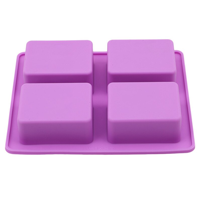 Tree Shaped Silicone Mold Purple Rectangle 4 Hole Soap Mold Arts And Crafts Chocolate Cake Molding Hand Making Tools 1PC