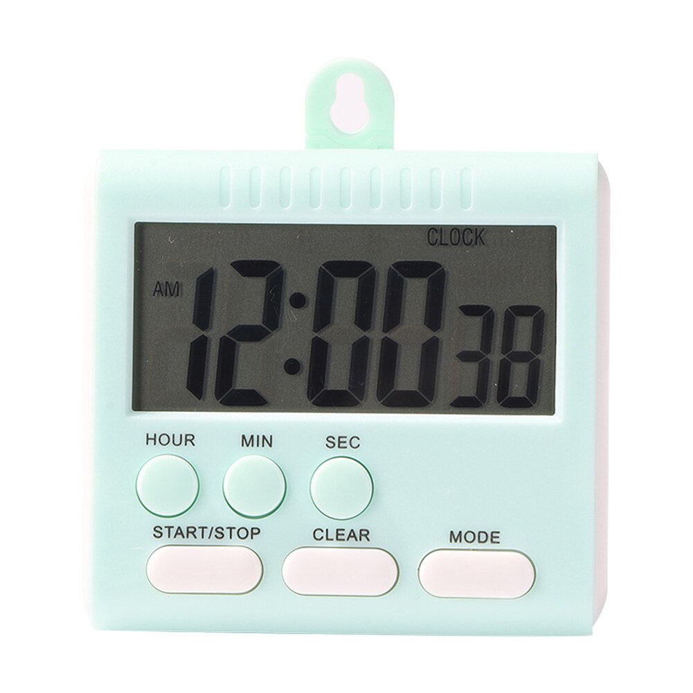 Digital Kitchen Timer Large Screen Stand Countdown Clocks Kitchen Baking Cooking Reminder Stopwatch Accessories: green