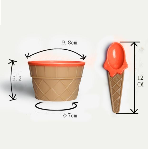 Tazón de helado reutilizable de con cuchara, increíble, contenedor para postres, 1 unidad, , #50