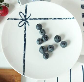 Middagstallerkener keramiske tallerkener 8* tommer spisestel porcelæn flade tallerkener wienerbrød kagebakke fest tallerken fade frugtfad: 5