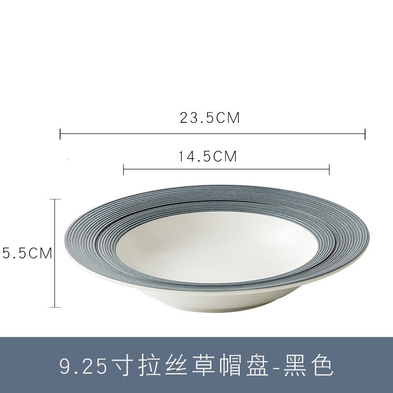Plato de cerámica para pasta, platos creativos de comida occidental, sombrero de paja para restaurante, red para plato, platos hondos para pasta, vajilla de porcelana: Champán