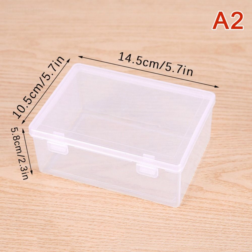 Multi-purpose Storage Box Rectangular Shape Plastic Storage Case with Lid Clear Small Thing Container Storing Jewelry Headband: Orange