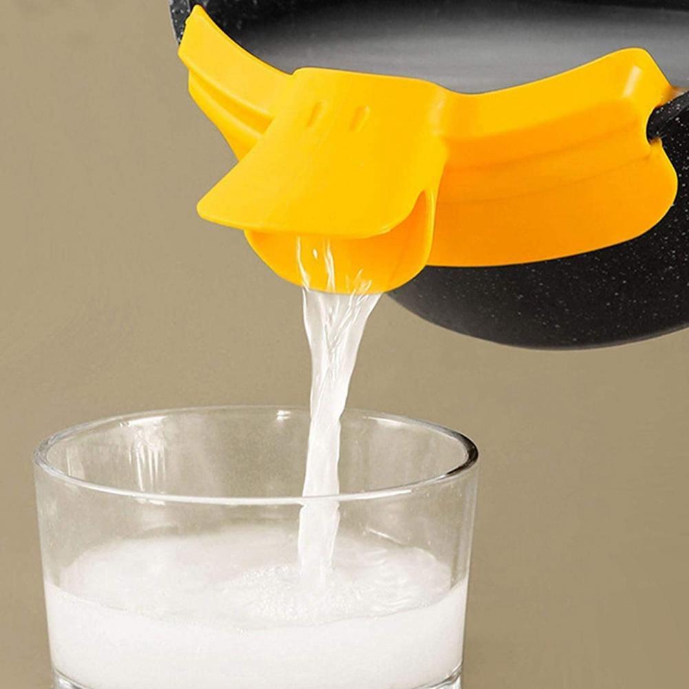 Funnel Anti-Spill Anti-deformation TPR Edge Deflector Edge Eco-friendly Duckbill Pots Dispenser Practical Kitchen Cooking Gadget