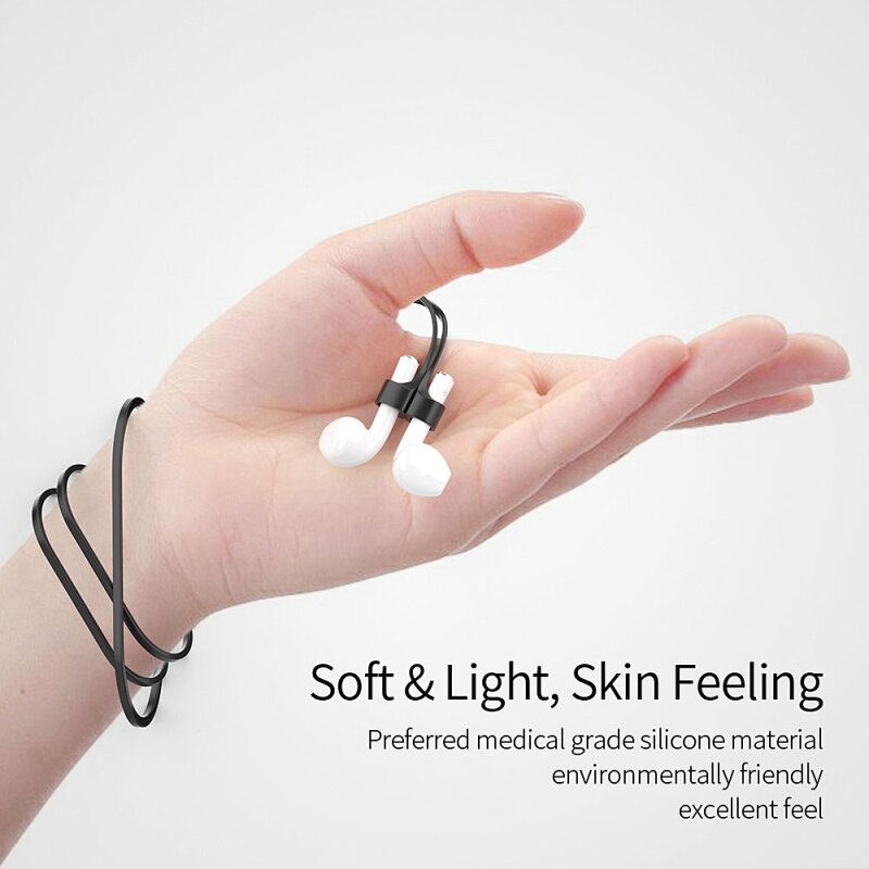Essager – sangle Airpods en Silicone, pour écouteurs Apple, Anti-perte, corde à boucle