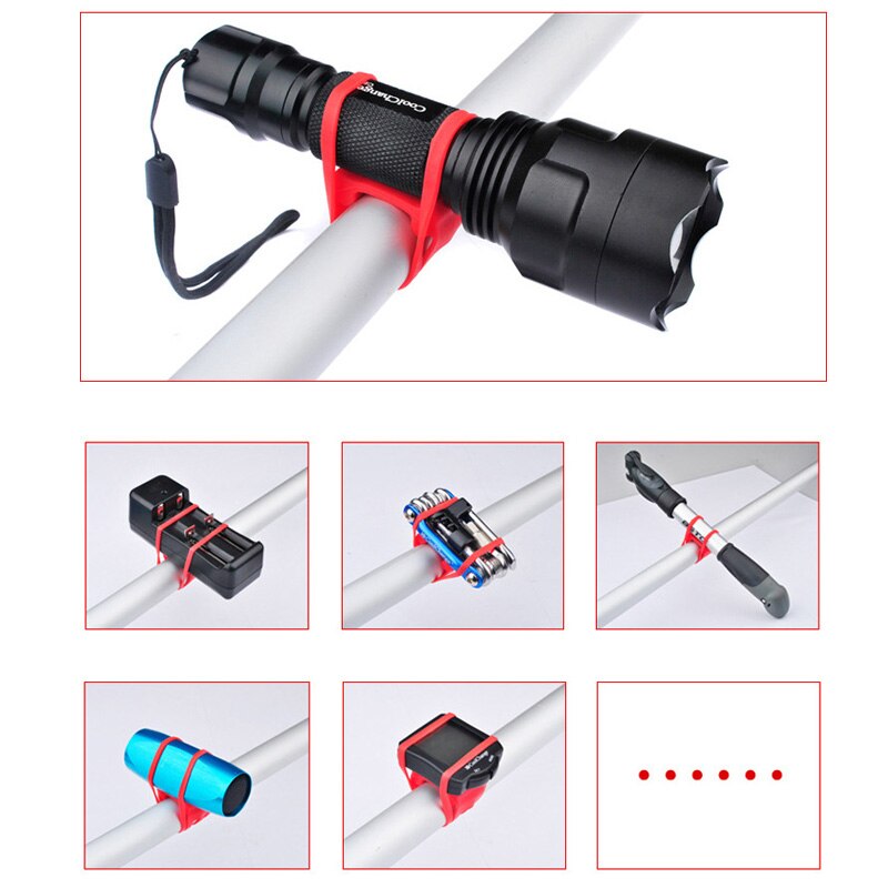 Bricolage aléatoire reliure lampe de poche LED bandage torche LED bandages de vélo en silicone souple support de montage de lampe de poche pour la randonnée Camping