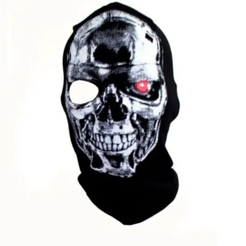 Schwarze Maske Sturmhaube Mützen Hüte Männer Geisterschädel Vollgesicht warm Maske Kapuze Mütze Gorros hombre Casquette Sturmhaube: Himmel Blau