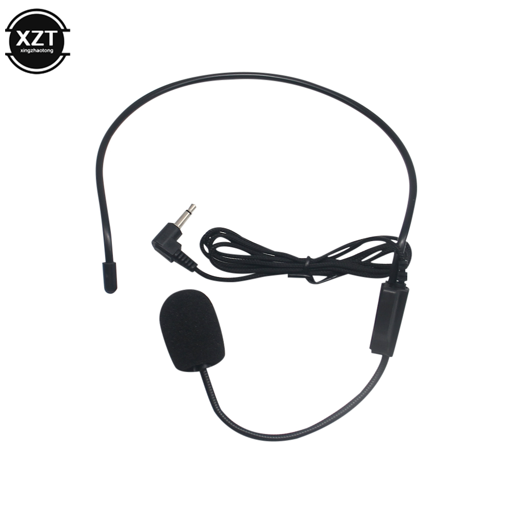3.5mm Plug Headset Microphone Head-mounted Portable Wired Headset Mic Voice Amplifier Lightweight Over Head for Teaching Meeting