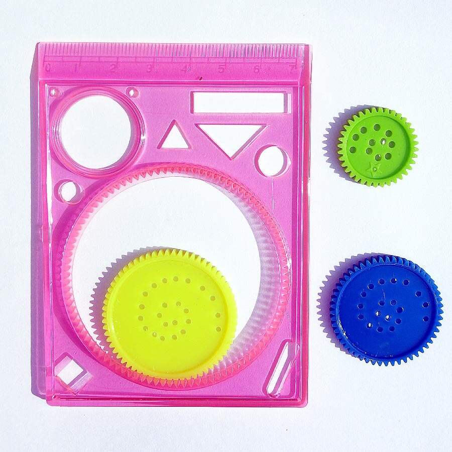 Spirograph Tin Set Spiral Art Drawing Toys,Spiral Designs Interlocking Gears &amp; Wheels Educational toys for kid: Style 2