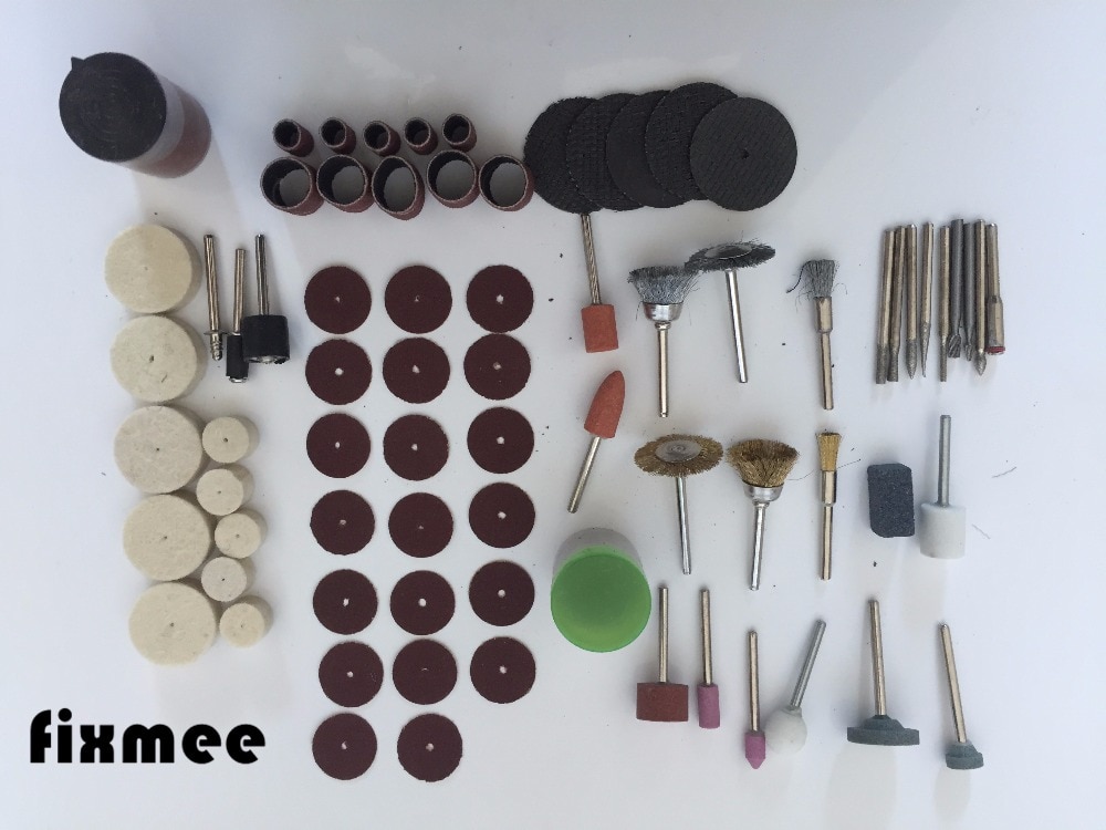 Fixmee 100Pc Rotary Tool Accessoire Bit Set Suit Dremel 1/8 "(3.175 Mm) schacht Slijpen Polijsten Voor Rotary Machine