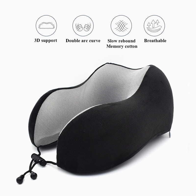 Joylove 1PC U Shaped Memory Foam Neck Pillows Soft Slow Rebound Space Travel Pillow Solid Neck Healthcare Bedding
