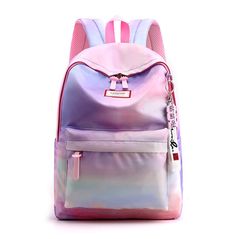 Rucksack Weibliche Schule Rucksack Wasserdicht frauen schwarz Bagpack Mädchen Bookbags für Jugendliche reisetasche Rucksack Mochila: Lavendel