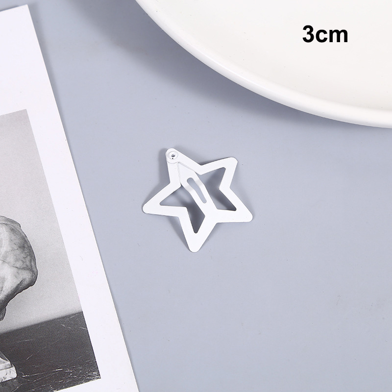 50 Stuks 2.5Cm 3Cm Mini Witte Ster Hart Haarclips Metalen Geometrische Haarspelden Voor Verpleegsters Haargrepen Zij Haar Glijbaan: Rood