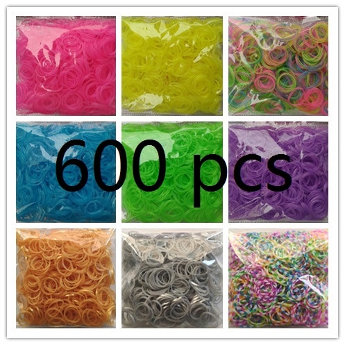 600 pcs loom rubber bands bracelet Colorful for kids or hair rubber loom bands make woven bracelet DIY toys Christmas