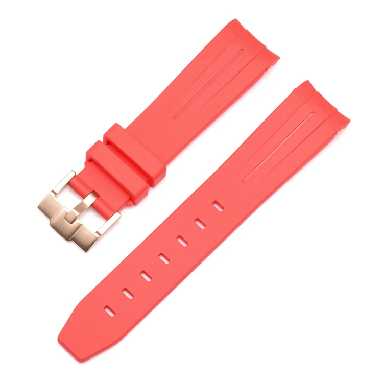 Correa de reloj para Omega X Swatch Joint MoonSwatch Speedmaster, correa de silicona de goma con extremo curvo, pulsera deportiva suave para hombres y mujeres de 20mm: Rosa