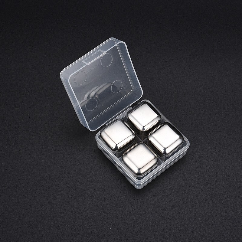 2/4/6/8pcs Stainless Steel Ice Cubes Metal Quick-Frozen Ice Wine Beer Cooler Chiller Whiskey Stones Keep Cold Longer Bar Tools: 4pcs