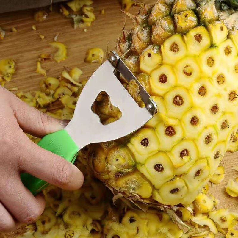 Pineapple Peeler Stainless Steel Fruit Pineapple Eye Remover Strawberry Tomato Remover Tool Planer Clip Peeling Knife Tool