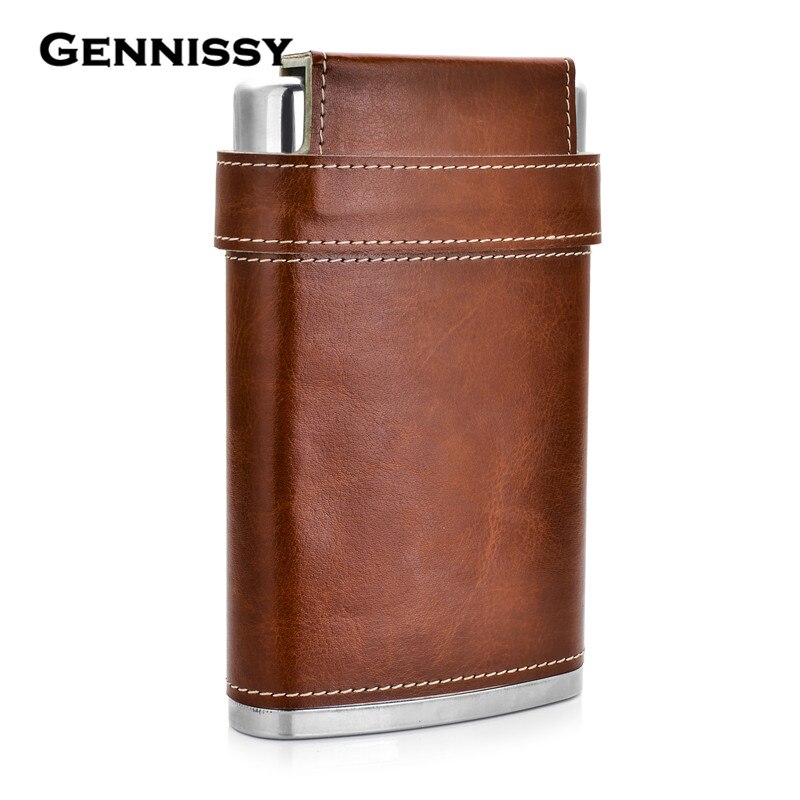 CARRYWON 8 oz Leer Bekleed Heupfles Met Caps Rvs Fles Voor Alcohol Outdoor Reizen Essentiële Goederen Voor Mannen: Default Title