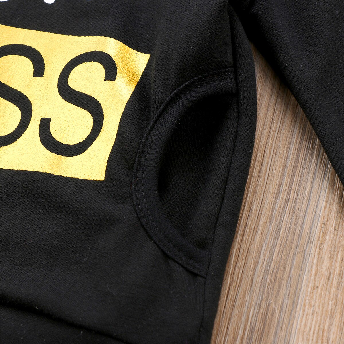 Toddler barn mini boss huvkläder nyfödd pojke flicka tröja hoodie topp kostym outfit 1-6t