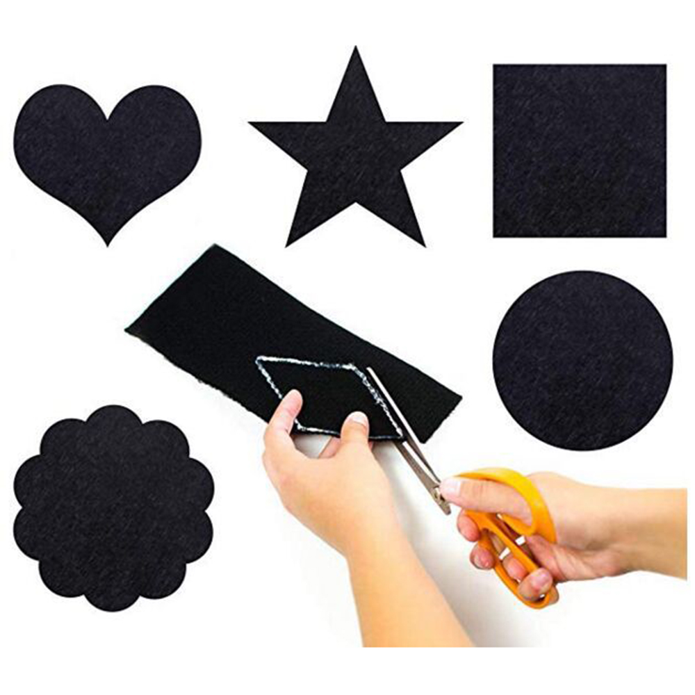 Feuille adhésive noire en tissu fait main | Autocollant de protection polyvalent doux, tissu feutre artisanal, étanche, pour le bricolage