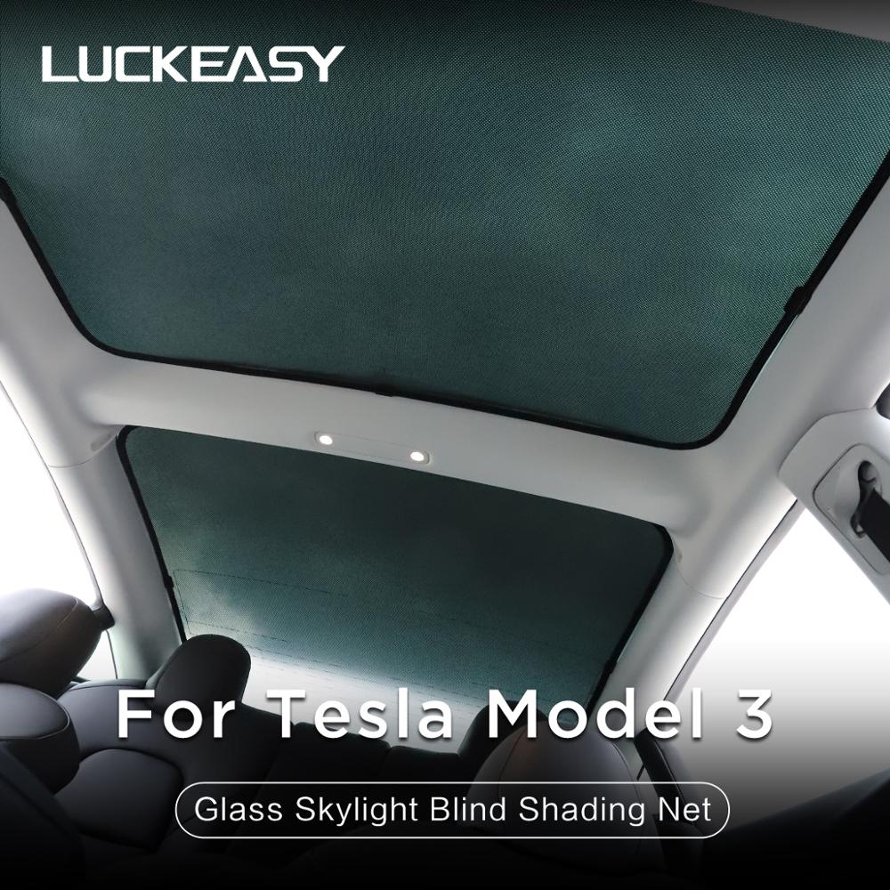 Til tesla model 3 glastag solskærm bil ovenlys persienner skygge stil sort net model 3 2022 bilinteriør skygge net