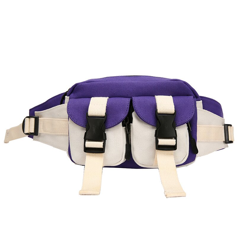 Neue Hüfte hüpfen Taille Tasche Für Frauen Taille Gürtel Taschen Koreanische Harajuku Crossbody Brust Tasche Telefon Pack Multi-tasche kontrast fanny Pack: Violett  Taille Tasche