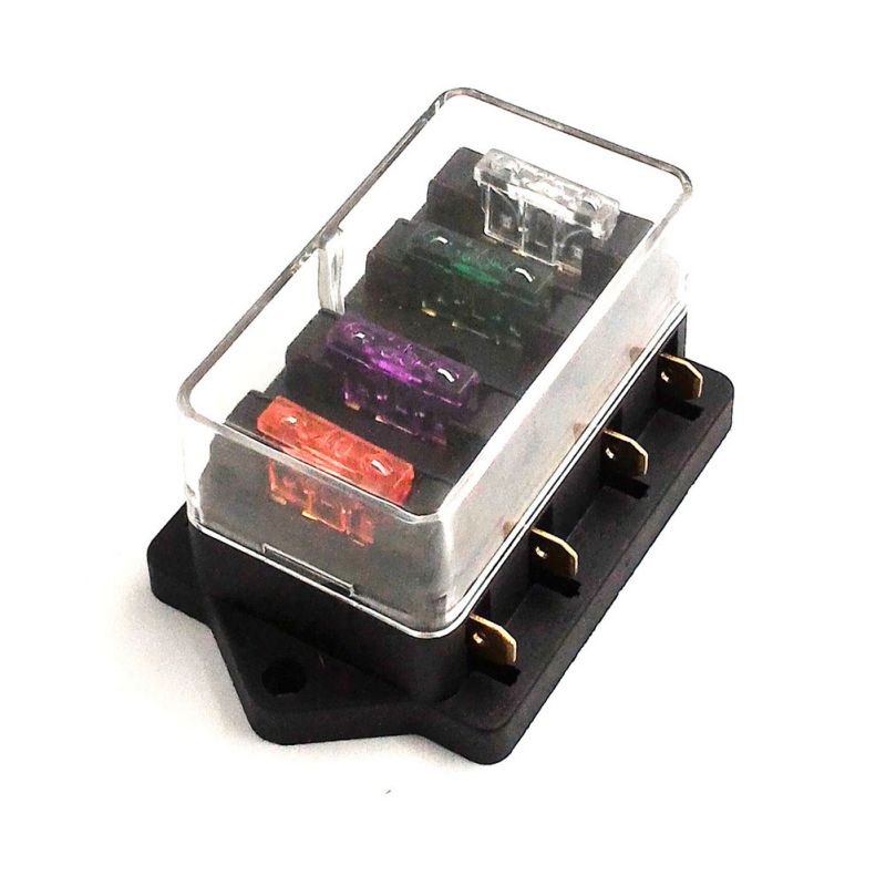 Car 4-Way Circuit Standard Fuse Box With Car Fuse And Modified Car Accessories