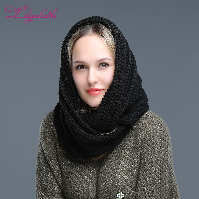 Liliyabaihe Women Winter Scarf Acrylic Knitted Solid Scarf Large and comfortable Shawl Various ways of wearing Scarves