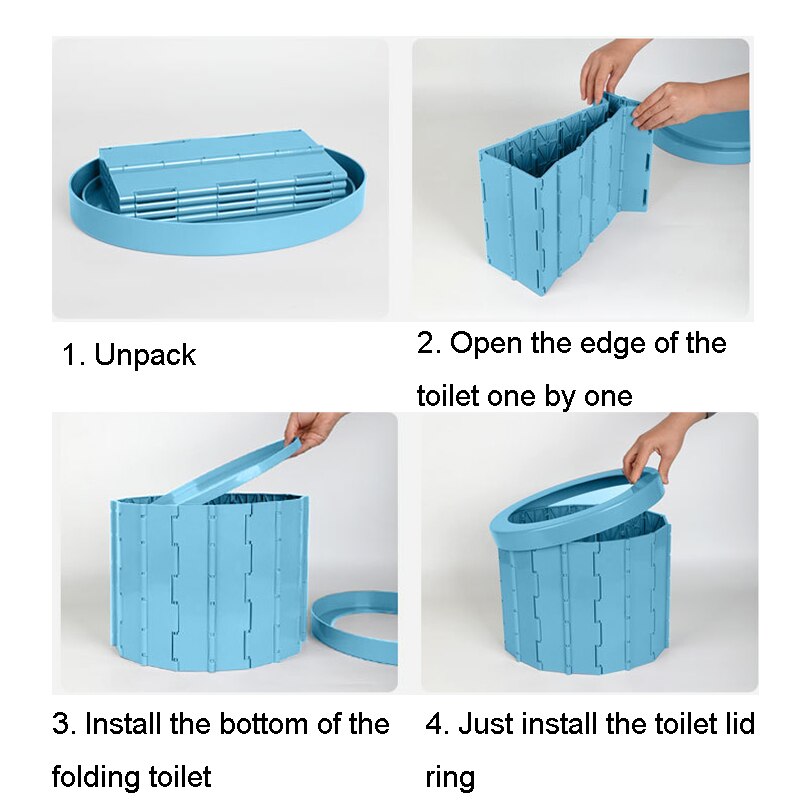 Folding Toilet Folding Commode Toilet Seat Adult Portable Toilet Seat Outdoor Travel Camping Car Folding Potty Toilet Supplies