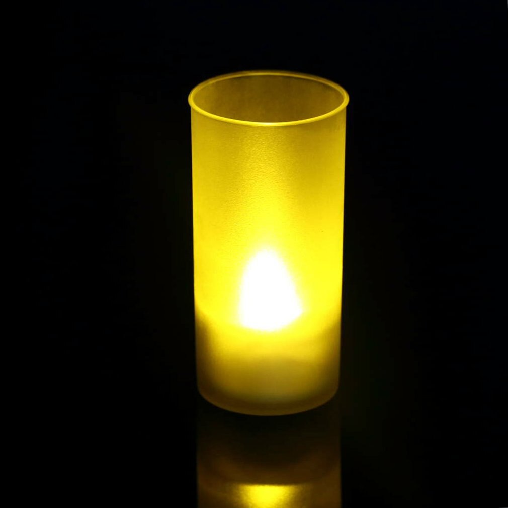 1PC LED Candle Light Rechargeable Romantic Flameless Blow Shake Sound Sensor LED Candle Tea Light FoR Home Use
