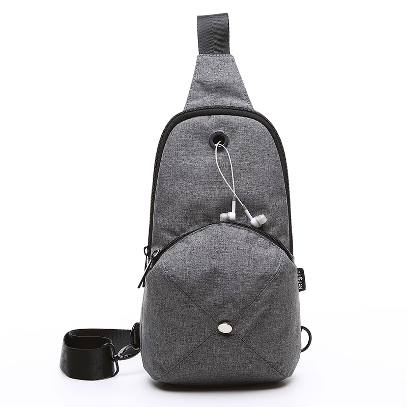 Manliga bröstväskor stöldskydd rese-crossbody-väskor för män messenger axelväska kausal vattentät oxford